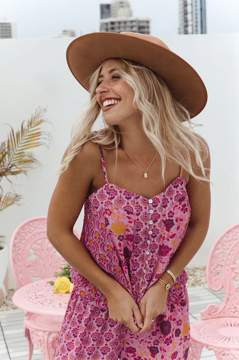Adeline Spliced Cami Raspberry