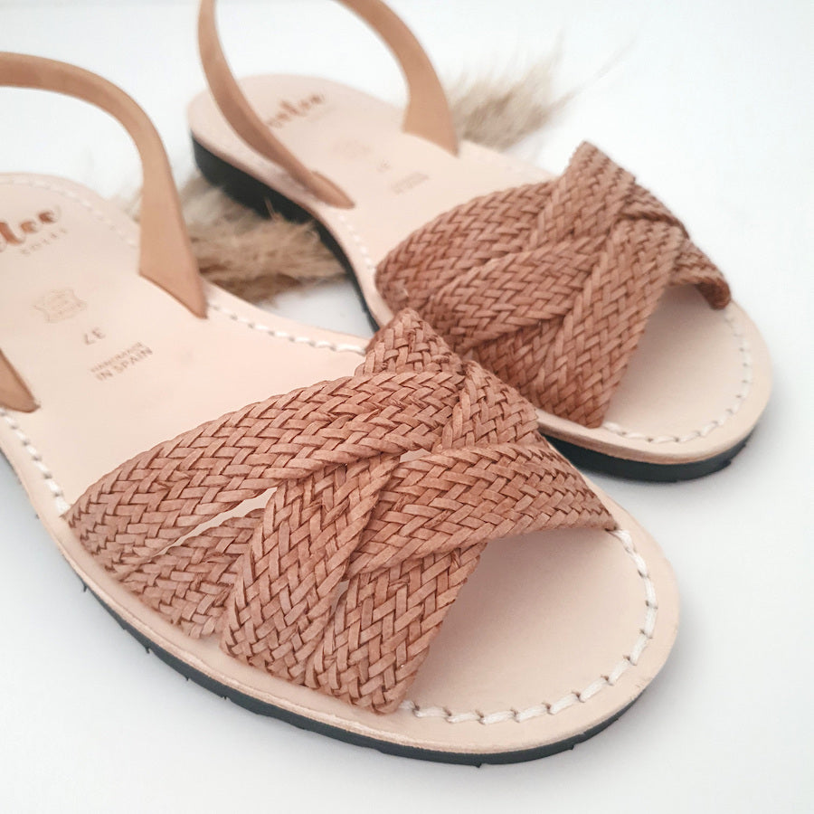 Avarca Peep Toe Sandals in Tan | By Lovelee Soles 