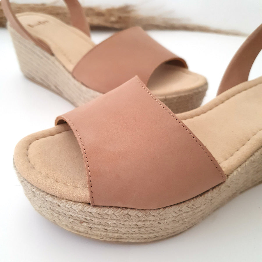 Wedges Espadrille in Tan Nubuck by Lovelee Soles 