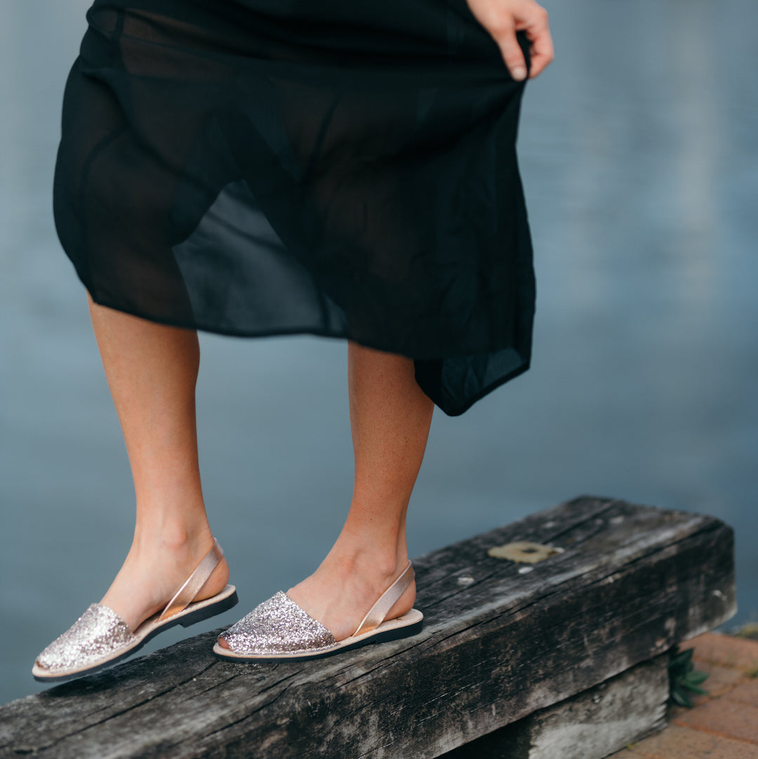 Avarcas by Lovelee Soles | Pink Champagne Glitters