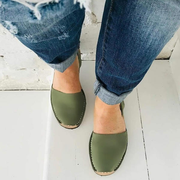 Nubuck Khaki Sandals Spanish Handmade Avarca Lovelee Soles