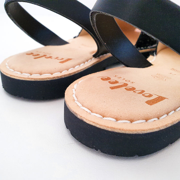 Lovelee Soles Avarcas Black Soft Sole Wide Fit